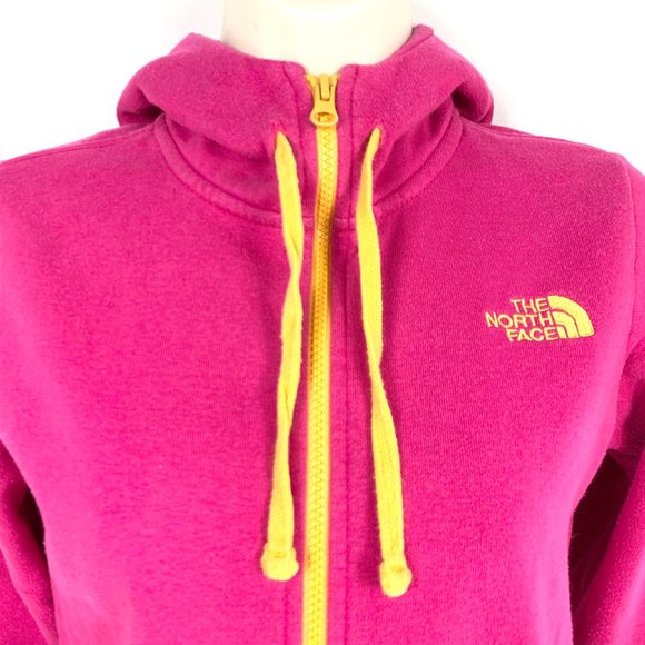 The North Face Women's Full-Zip Hoodie - Pink and Yellow, XS - Picture 2 of 10